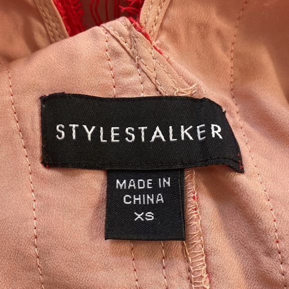 STYLESTALKER Red Elliot Circle One Shoulder Lace Cocktail Dress XS - Picture 5 of 5